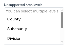 Inapplicable levels