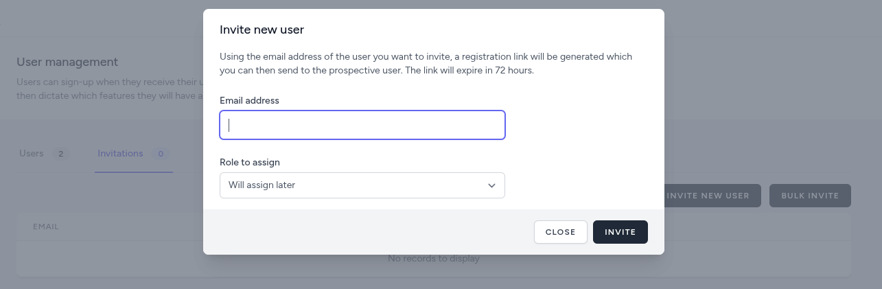 Invite User Modal