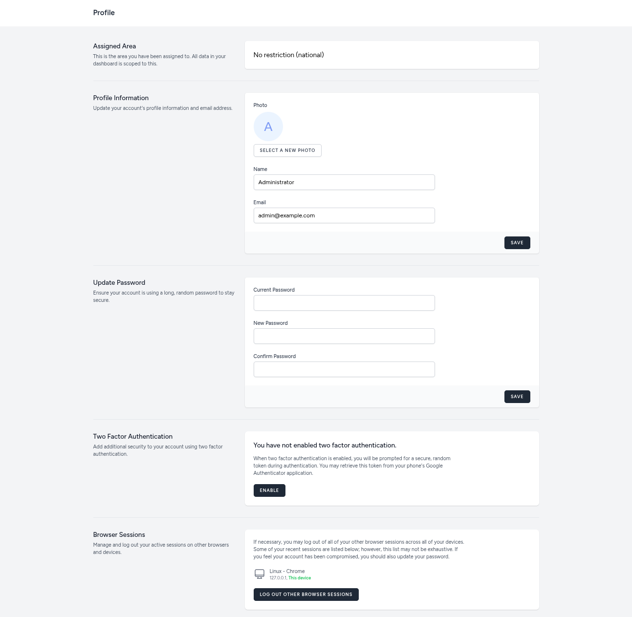 User Profile Page