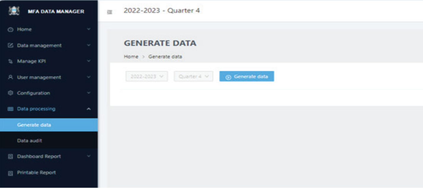 generate Data Screen
