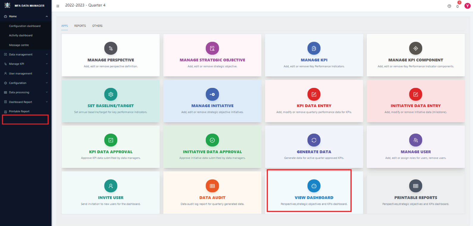 View Users Dashboard